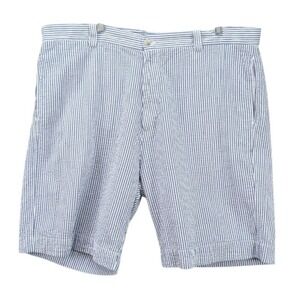 Grant Thomas Mens Blue/White Striped Seersucker Short Size 42 100%Cotton Bermuda